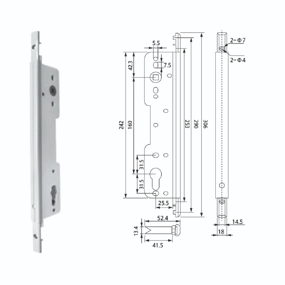 TWIN MORTISE LOCK | KL-T-0015
