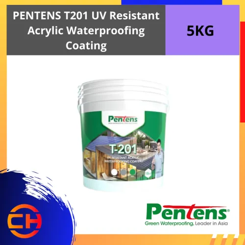 PENTENS T201 UV Resistant Acrylic Waterproofing Coating 5KG (GREY/WHITE)