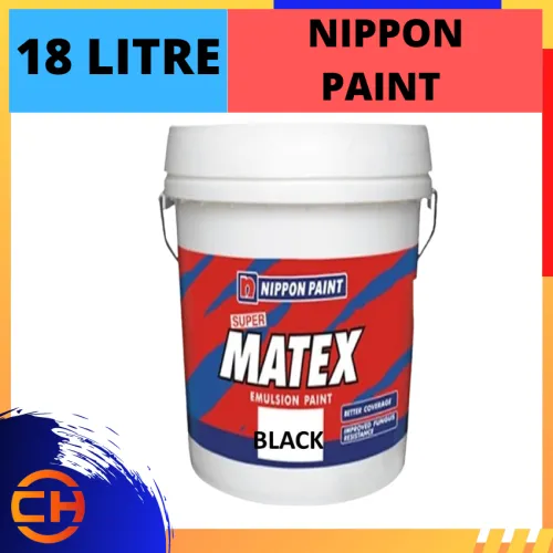 9103 BLACK NIPPON PAINT SUPER MATEX EMULSION PAINT INTERIOR WALL  18L