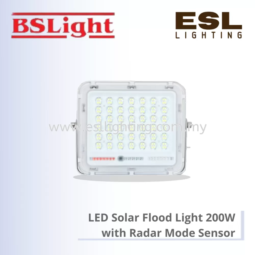 BSLIGHT LED SOLAR FLOOD LIGHT with Radar Mode Sensor 200W BSSLFL-200