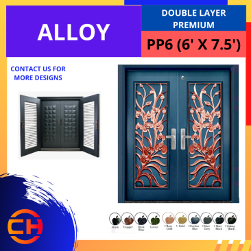 TOP SECURITY DOOR ALLOY DOUBLE LAYER PREMIUM PP6 [6' X 7.5']