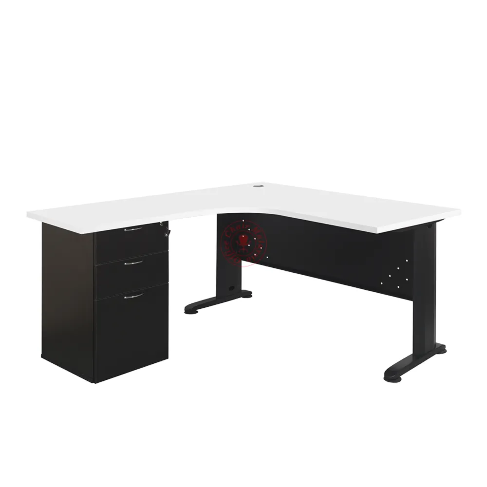 MJMF L Shape c/w 2D1F Office Table | Writing Table | Computer Desk | Meja Pejabat