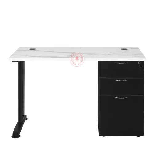 MJD Desk Table c/w 2D1F | Writing Table | Study Desk | Office Table | Meja Pejabat