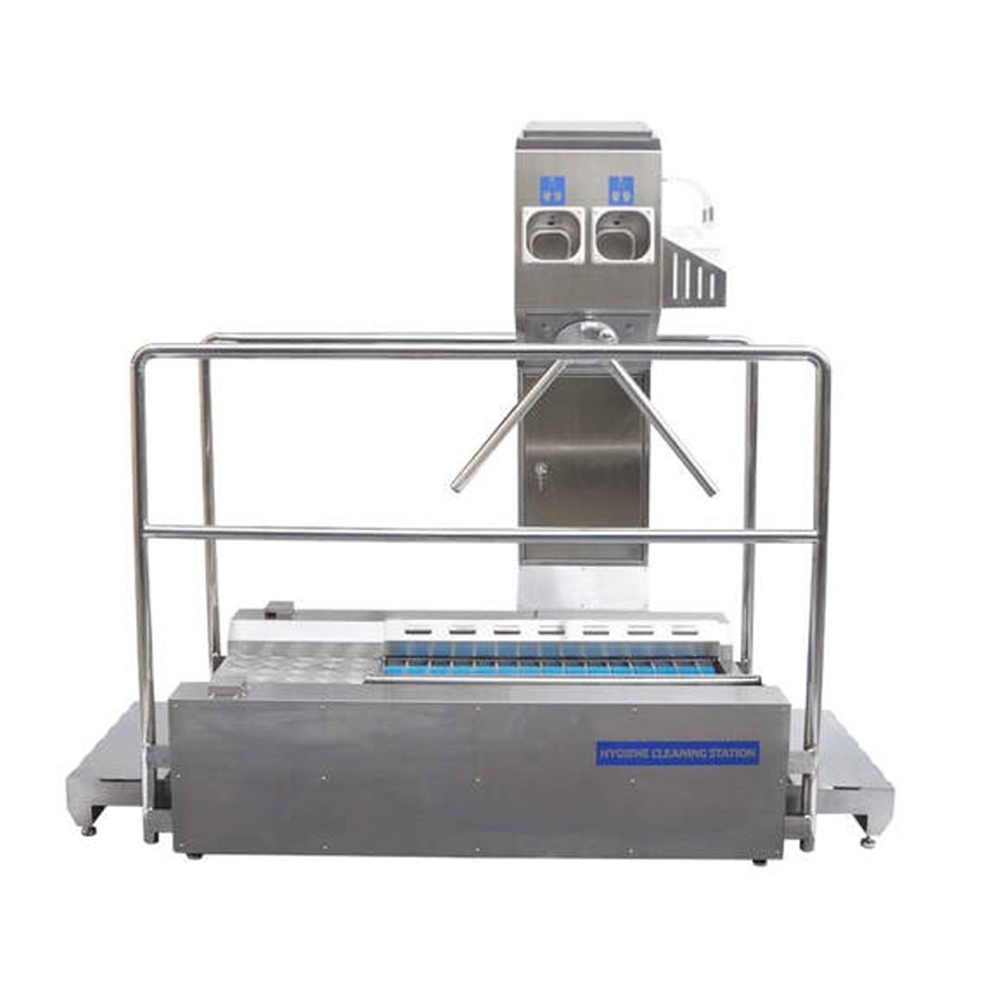 HC-8100 SHOE CLEANING MACHINE WITH HAND DISINFECTION AND TURNSTILE