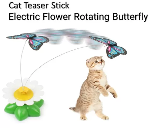 Cats Funny Rotating Electric Flying Butterfly Teaser/Cat Toys/Cat Teaser 猫咪逗猫棒/蝴蝶电动逗猫棒