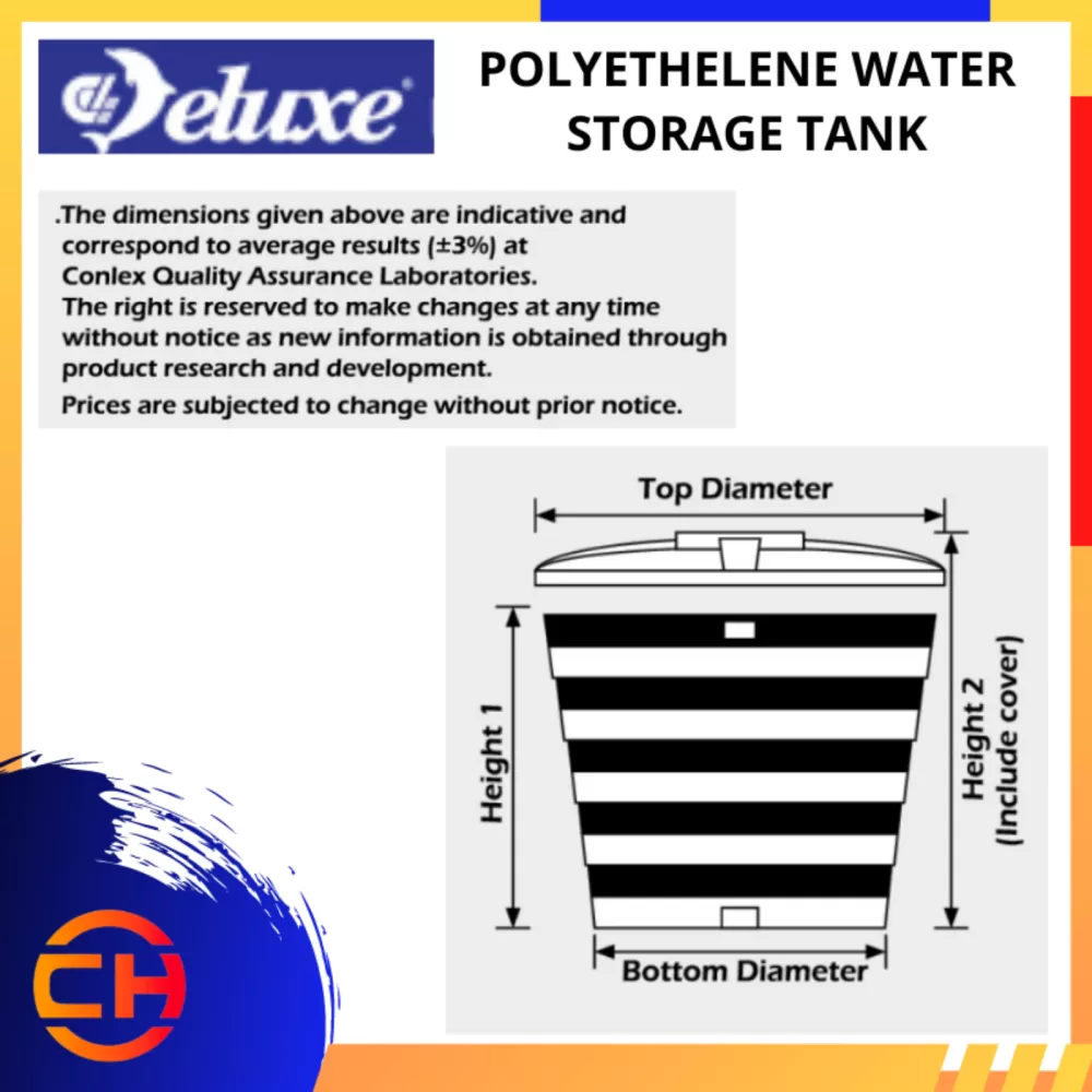 DELUXE ROUND SERIES POLYETHYLENE WATER STORAGE TANK