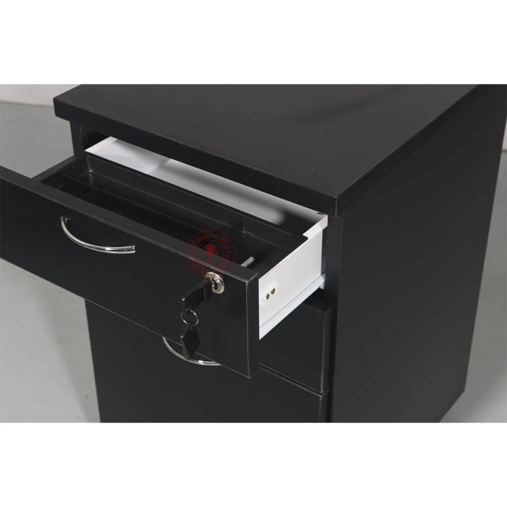 Full Black Mobile Pedestal 2D1F with Lock / Office Drawer / Side Drawer / Table Drawer / Laci Bergerak / Laci Berkunci / Laci Meja