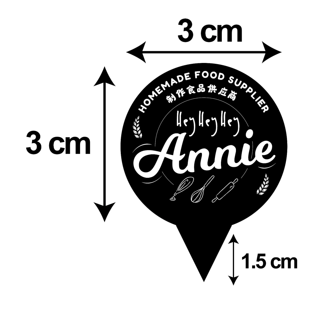 Cake Card Topper (3cm)（Round)