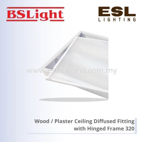 BSLIGHT WOOD/PLASTER CEILING DIFFUSED FITTING WITH HINGED FRAME BMR/HF 320