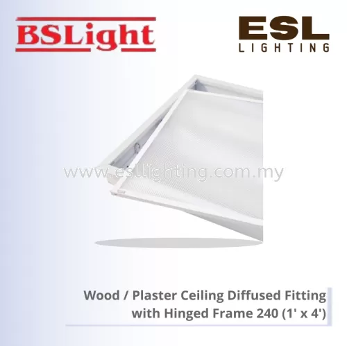 BSLIGHT WOOD/PLASTER CEILING DIFFUSED FITTING WITH HINGED FRAME BMR/HF 240 (1'x4')