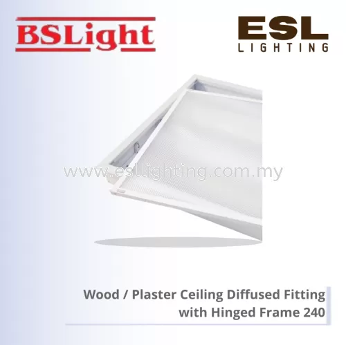 BSLIGHT WOOD/PLASTER CEILING DIFFUSED FITTING WITH HINGED FRAME BMR/HF 240