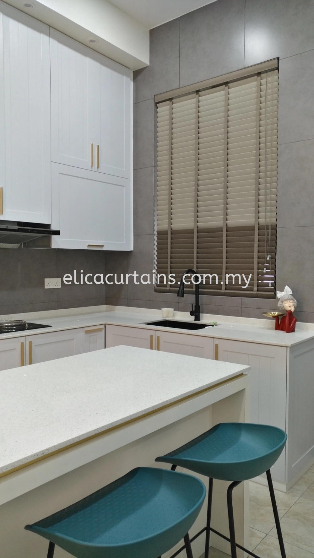 Fauxwood Blind 2 Tones Colour, Morden Concept Kitchen, Dry Kitchen, Luxury Lifestyle, Exclusive Kitchen 