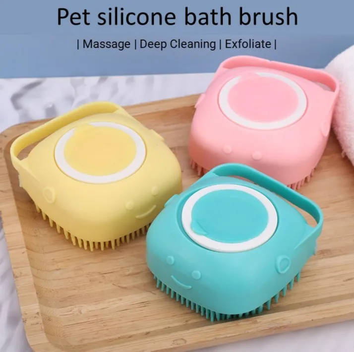 Pet silicone bath brush/soft massage brush for dogs and cats