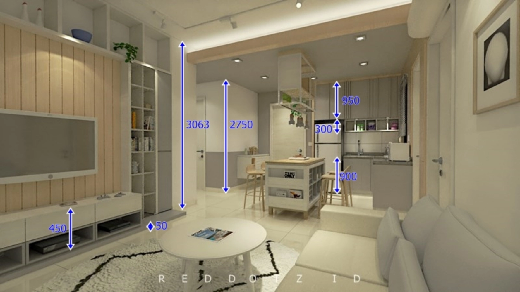 living room with dimensions 