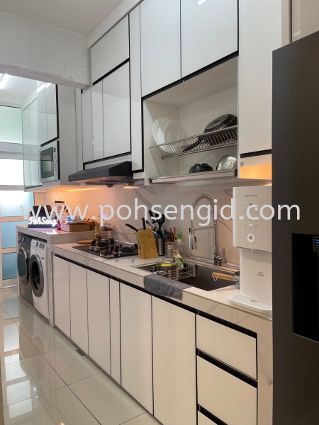 5G Glass Door Kitchen Cabinet #UNITEN  #BANGI  #SELANGOR Kitchen Seremban, Negeri Sembilan (NS), Malaysia Renovation, Service, Interior Design, Supplier, Supply | Poh Seng Furniture & Interior Design