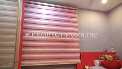 Pink Colour Mix Tone Zebra Blind In Girl Rooms 