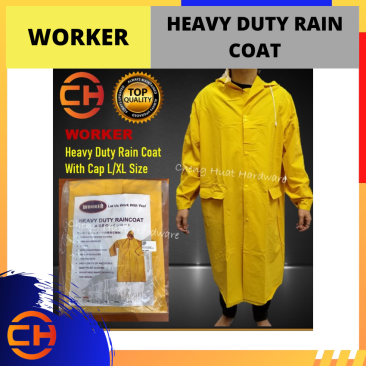 WORKER HEAVY DUTY RAIN COAT WITH CAP 