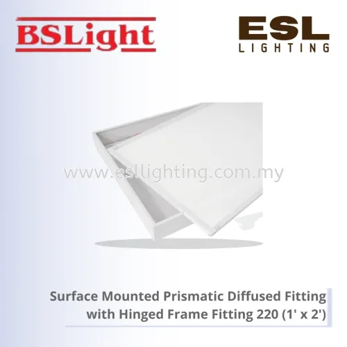 BSLIGHT SURFACE MOUNTED PRISMATIC DIFFUSER WITH HINGED FRAME FITTING BM/HF220 (1'x2')