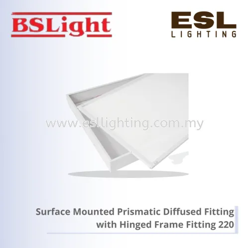 BSLIGHT SURFACE MOUNTED PRISMATIC DIFFUSER WITH HINGED FRAME FITTING BM/HF220