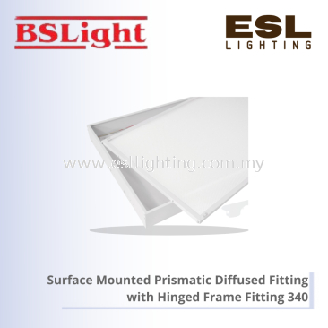 BSLIGHT SURFACE MOUNTED PRISMATIC DIFFUSER WITH HINGED FRAME FITTING BM/HF340