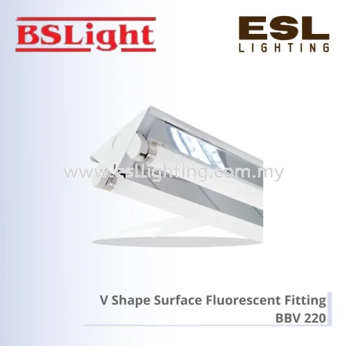 BSLIGHT V SHAPE SURFACE FLUORESCENT FITTING BBV 220 2 x 2 feet