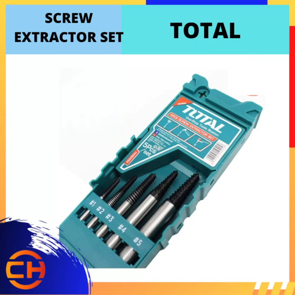TOTAL ONE- STOP TOOLS STATION SCREW EXTRACTOR SET