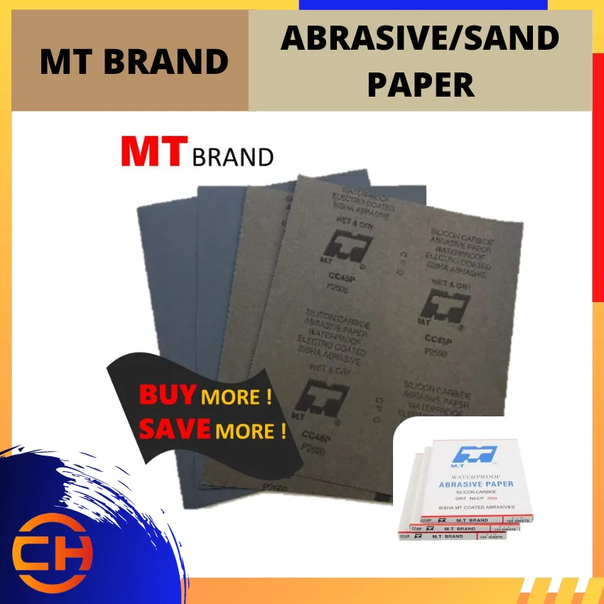 MT BRAND GOOD QUALITY ABRASIVE PAPER / SAND PAPER WATERPROOF WET AND DRY [3PCS]