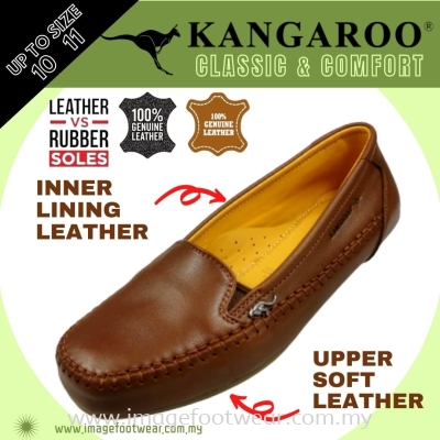 KANGAROO Full Leather Ladies Shoes- KL-5034- BROWN Colour