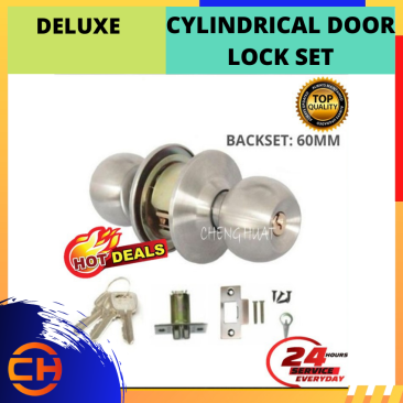 DELUXE CYLINDRICAL DOOR LOCK SET [60 MM BACKSET] [30-55MM DOOR THICKNESS]