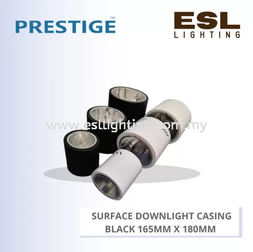 PRESTIGE SURFACE DOWNLIGHT CASING (BLACK) PLS 7006 RD BK 165MM X 180MM