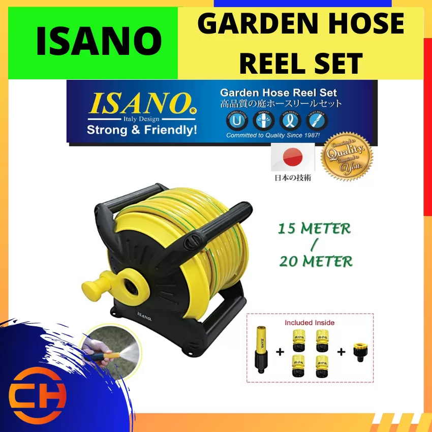 ISANO STACKABLE HOSE REEL SET WITH ACCESSORIES HOME & GARDEN HOSE