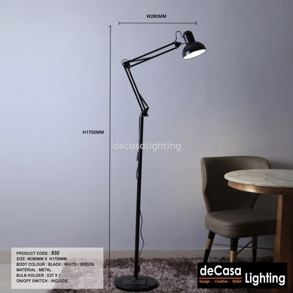 Adjustable Floor Lamp Stand Lamp (930) Designer Floor Lamp FLOOR LAMP  Selangor, Kuala Lumpur (KL), Puchong,