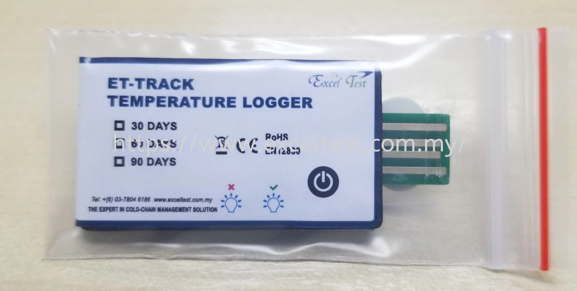 ET-Track Programmable Single-Use PDF Temperature Data Logger