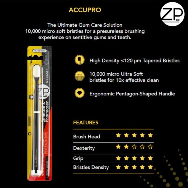 ZP Zennlab Pharmasen Toothbrush 1's (10,000 micro ultra soft bristle) - Accupro