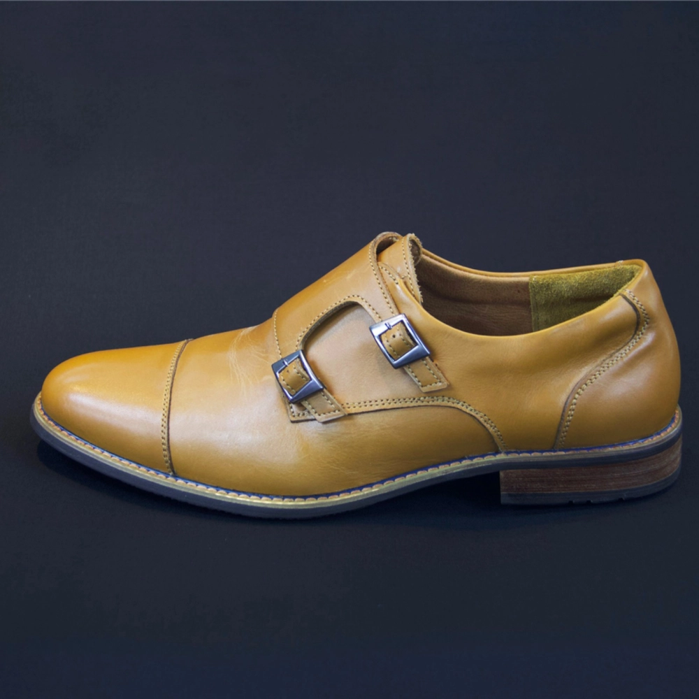 Double Monkstrap leather shoes