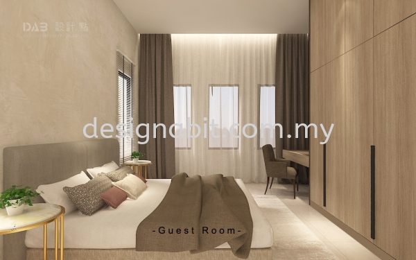 ONE MERU, IPOH FULL HEIGHT WARDROBE/BED PANEL/QUEEN SIZE DIVAN/CURTAIN/LED LIGHTING/FULL HEIGHT MIRROR/DRESSING TABLE & CHAIR/WALL PICTURE/WALL PANEL WITH WALLPAPER/GREY & BROWN/PAINTING/CUSHION PANEL Է ʽ   Design, Service | DESIGNABIT INTERIOR DESIGN AND CONSTRUCTION