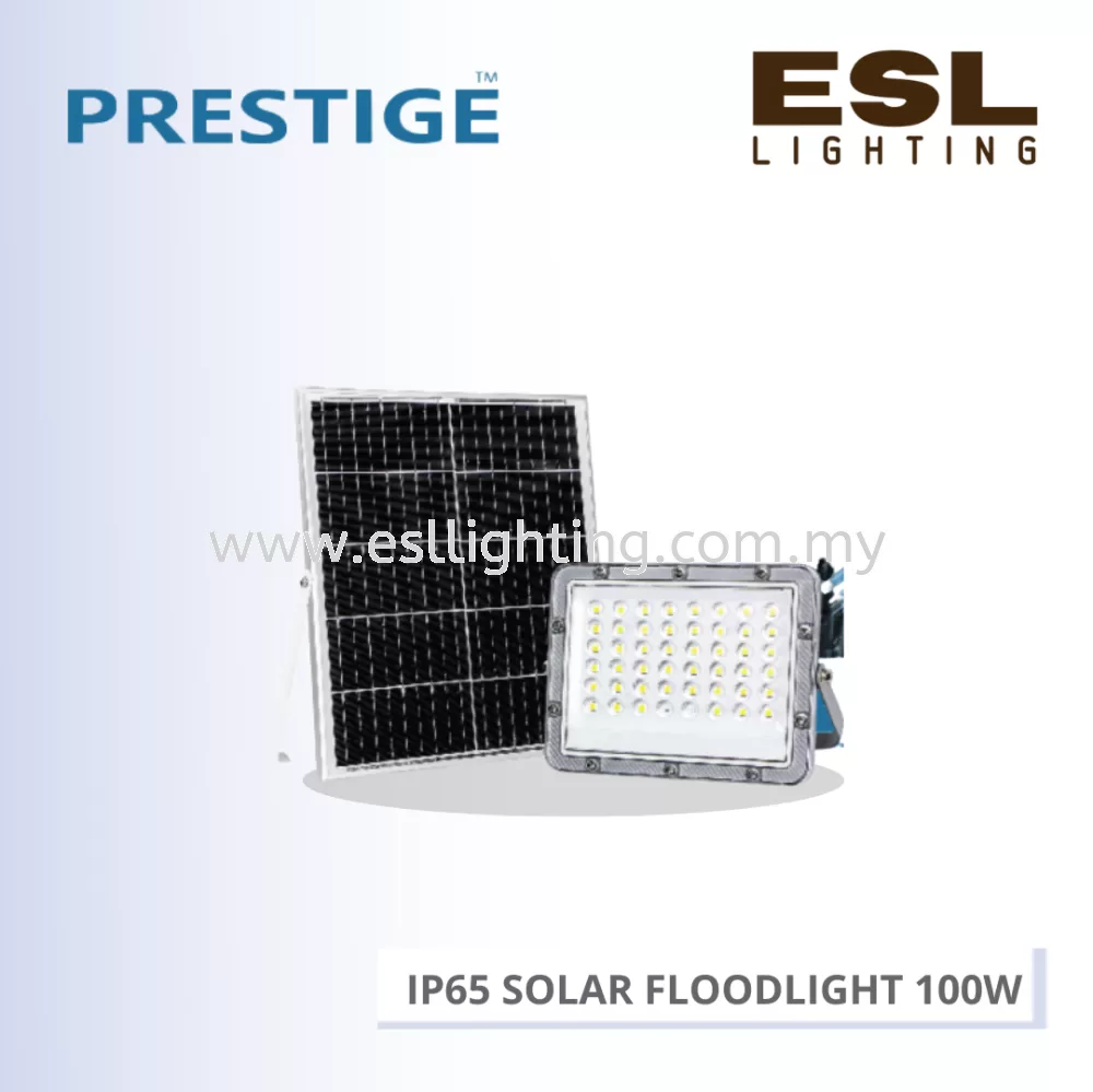 PRESTIGE IP65 SOLAR FLOODLIGHT 100W PLS-SL7100-FL 180MM X 270MM