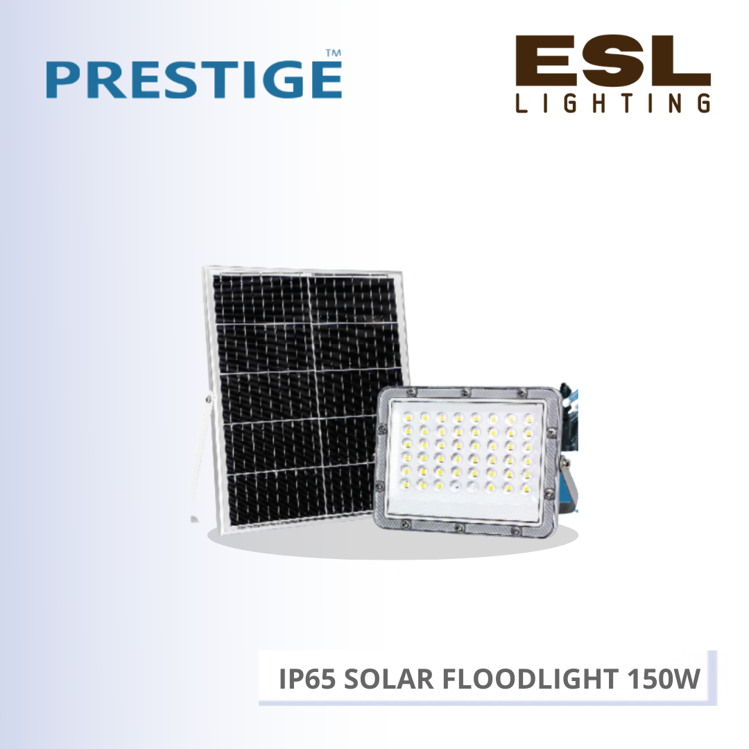 PRESTIGE IP65 SOLAR FLOODLIGHT 150W PLS-SL7150-FL 230MM X 350MM