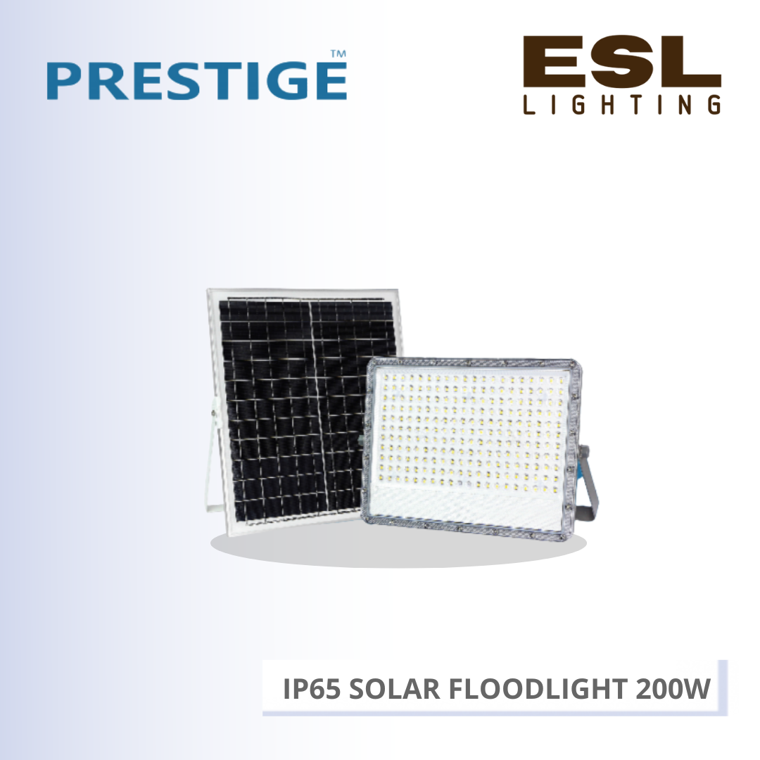 PRESTIGE IP65 SOLAR FLOODLIGHT 200W PLS-7200-FL 350MM X 350MM
