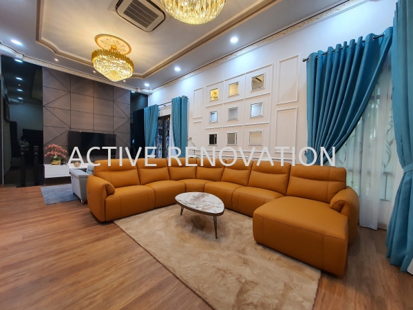 living hall  Living Room Interior & Exterior Design Muar, Johor, Malaysia Interior Decorator | ACTIVE RENOVATION CONTRACT