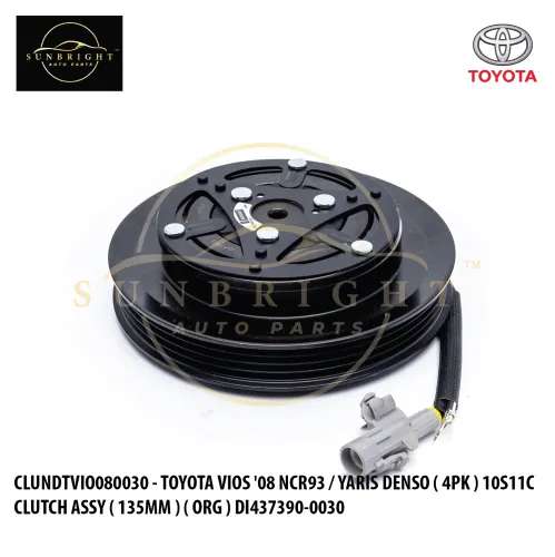 CLUNDTVIO080030 - TOYOTA VIOS '08 NCR93 / YARIS DENSO ( 4PK ) 10S11C CLUTCH ASSY ( 135MM ) ( ORG ) DI437390-0030