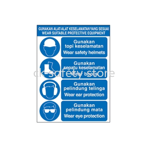 PROGUARD SAFETY SIGNAGE- GUNAKAN ALAT ALAT KESELAMATAN YANG SESUAI