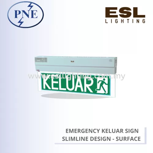 PNE EMERGENCY KELUAR SIGN SLIMLINE DESIGN SURFACE MOUNT PEX-138-LED