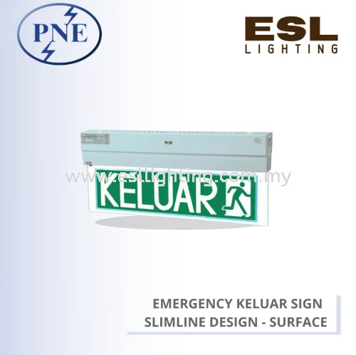 PNE EMERGENCY KELUAR SIGN SLIMLINE DESIGN SURFACE MOUNT PEX-138-LED