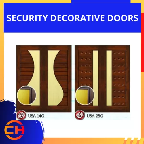 SECURITY DECORATIVE DOORS USA 14G USA 25 G  [67"X83" / PAIR]