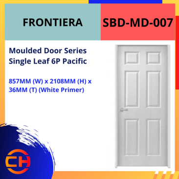 FRONTIERA MOULDED DOOR SERIES SINGLE LEAF 6P PACIFIC SBD-MD-007 [WHITE PRIMER]