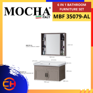 MOCHA 6 IN 1 BATHROOM FURNITURE SET MBF 35079-AL
