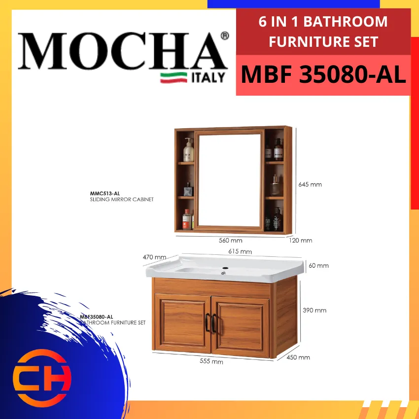 MOCHA 6 IN 1 BATHROOM FURNITURE SET MBF 35080-AL