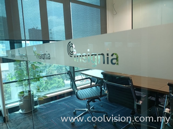 Die-Cut Frosted Sticker With Company Logo Frosted Film @ Kelana Jaya Frosted Film Shah Alam, Selangor, Malaysia. Installation, Supplies, Supplier, Supply | Cool Vision Solar Film Specialist