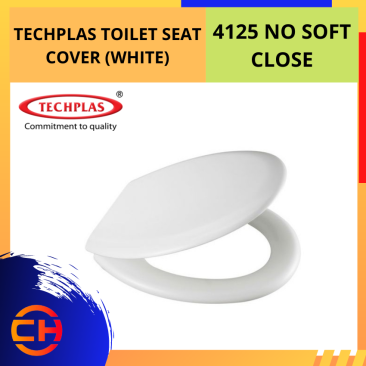 TECHPLAS TOILET SEAT COVER 4125 NO SOFT CLOSE [WHITE]